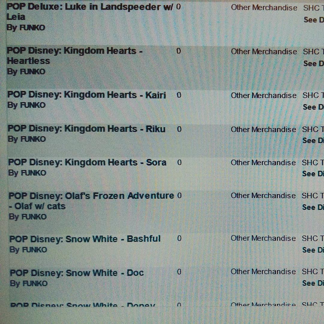 kingdom hearts 3 funko pop list