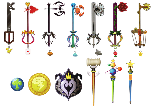 all kingdom hearts weapons