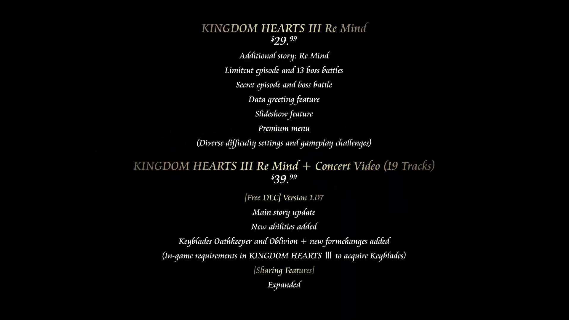 KINGDOM HEARTS III + Re Mind (DLC)